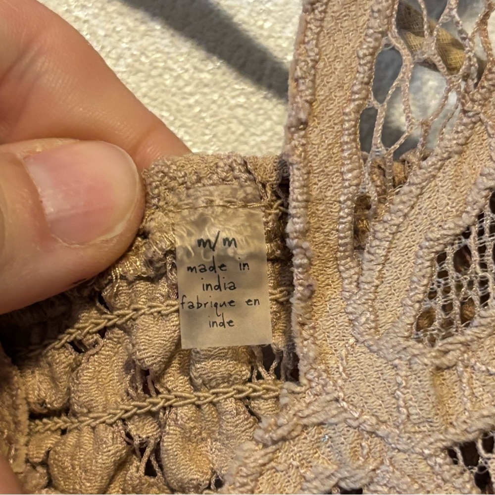Free people | Lace Strappy Tan Bralette | Size M - Picture 5 of 6